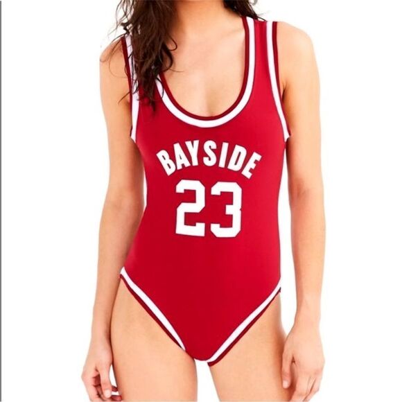Headgear Urban Outfitters Bayside Slater Bodysuit Red and White Size S - Picture 1 of 14
